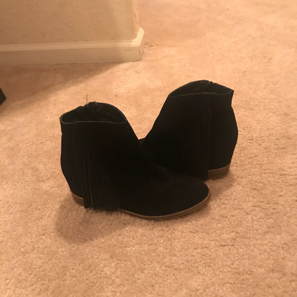 Black Fringe Ankle Boot